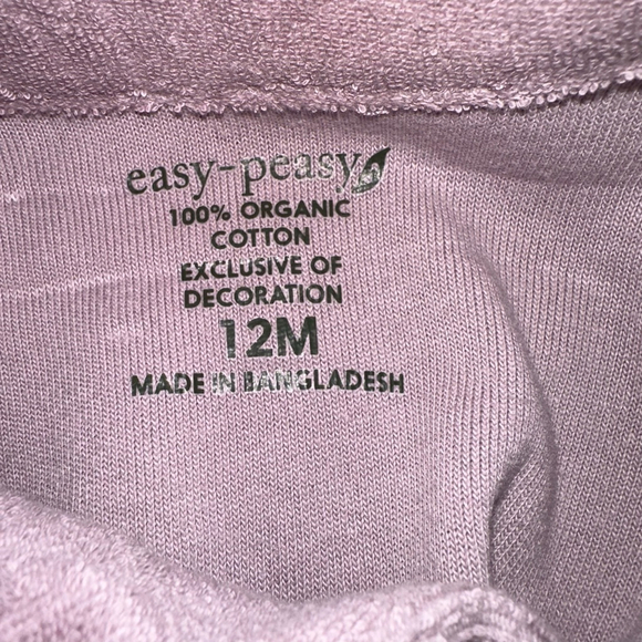 Boys Girls easy-peasy Set Size 12M Purple NWOT NEW Organic cotton Terry Cloth - Picture 6 of 11